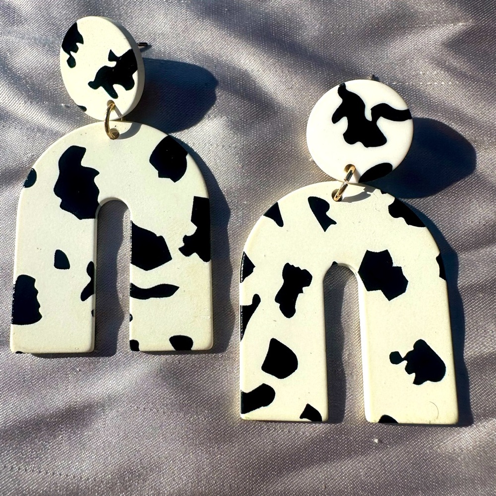 Cow Print Arch Earrings